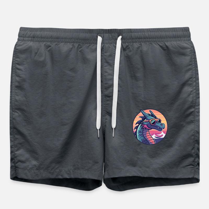 Drache Cool Comic - Badeshorts - Anthrazit