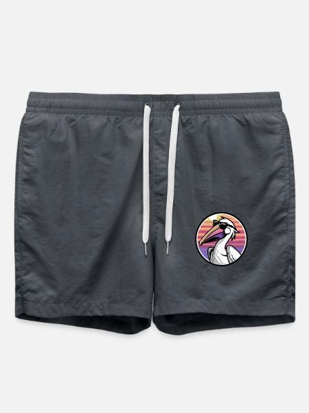 Pelican Bird Cool Comic - Swim Trunks - anthracite