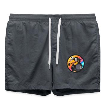 Toucan Bird Comic Cool - Swim Trunks - anthracite - Front - AI Model Male 185 light (185cm)