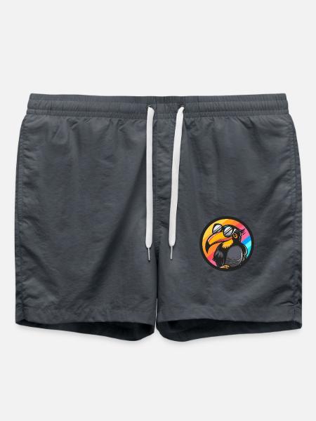 Toucan Bird Comic Cool - Swim Trunks - anthracite
