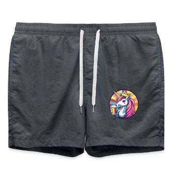 Unicorn Beer - Swim Trunks - anthracite - Front - AI Model Male 185 light (185cm)