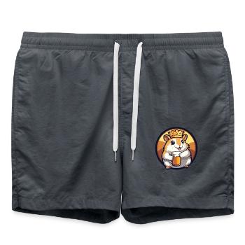Hamster Bier - Badeshorts - Anthrazit - Vorne - AI Model Male 185 light (185cm)