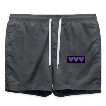 HERZ. HERZ. VALENTINSTAG. LIEBE. LIEBE. PAAR. - Badeshorts - Anthrazit - Vorne - AI Model Male 185 light (185cm)