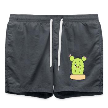 Cactus, cacti, succulents, plant cute - Swim Trunks - anthracite - Front - AI Model Male 185 light (185cm)