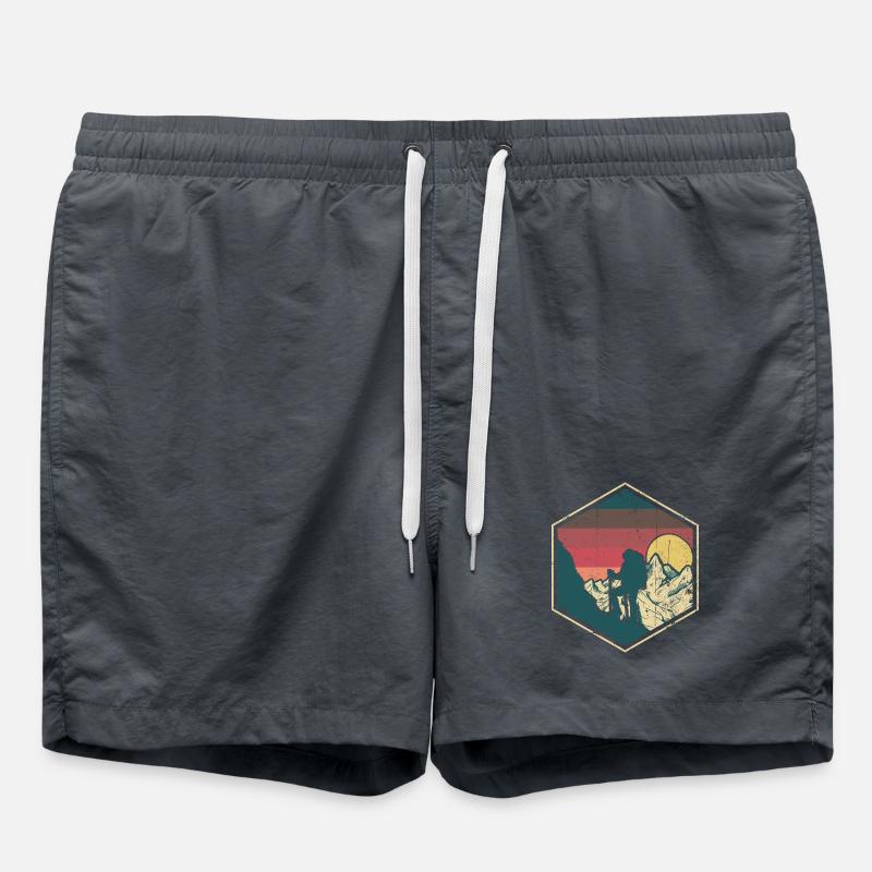 Sunset Summit Climber Hex Badge - Swim Trunks - anthracite