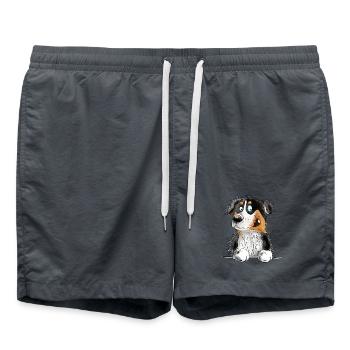 Drôle de berger australien Black Tri - Short de bain - charbon - Devant - AI Model Male 185 light (185cm)