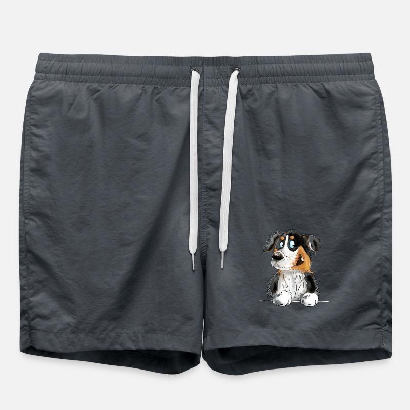 Funny Australian Shepherd Black Tri - Swim Trunks - anthracite