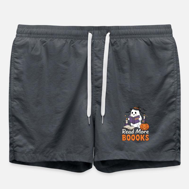 Ghost - Read More Books - Halloween - Swim Trunks - anthracite