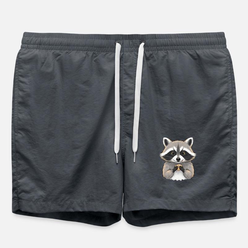 Raton laveur câlin avec biscuit - Short de bain - charbon