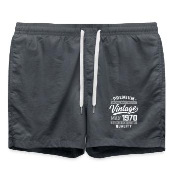 Mai 1970 Anniversaire 56 ans - Né mai 1970 - Short de bain - charbon - Devant - AI Model Male 185 light (185cm)