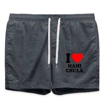 I love mami chula - Badeshorts - Anthrazit - Vorne - AI Model Male 185 light (185cm)