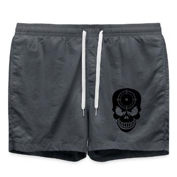 Evil Skull With Target - Swim Trunks - anthracite - Front - AI Model Male 185 light (185cm)