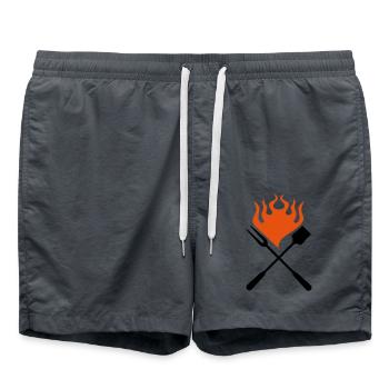 barbecue cutlery - Swim Trunks - anthracite - Front - AI Model Male 185 light (185cm)