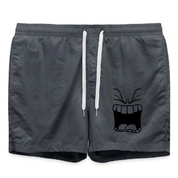 wuetend bruellen sauer mund schreien grosses maul - Badeshorts - Anthrazit - Vorne - AI Model Male 185 light (185cm)