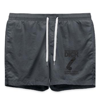 Avec une grande grosse comes grande responsibility - Short de bain - charbon - Devant - AI Model Male 185 light (185cm)