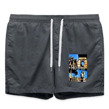 Roma collage comic sign lettering - Swim Trunks - anthracite - Front - AI Model Male 185 light (185cm)