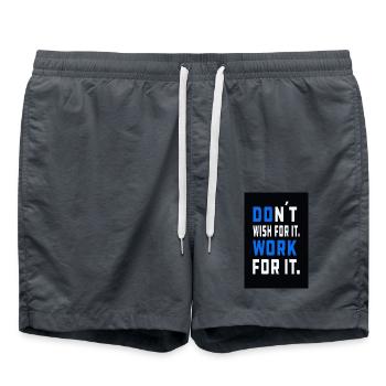 don´t wish for it. Work for it. - Badeshorts - Anthrazit - Vorne - AI Model Male 185 light (185cm)