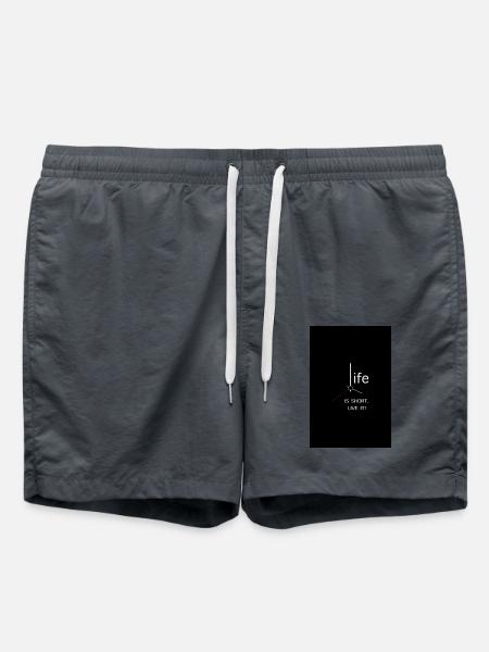 Life is short. Live it! - Badeshorts - Anthrazit