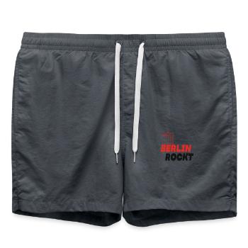 Berlin rockt der Spruch für echte Berliner - Badeshorts - Anthrazit - Vorne - AI Model Male 185 light (185cm)