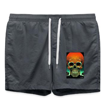 Citrouille crâne d’Halloween - Short de bain - charbon - Devant - AI Model Male 185 light (185cm)