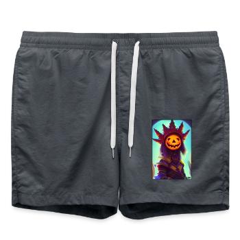 Happy Halloween Kürbis König Monster - Badeshorts - Anthrazit - Vorne - AI Model Male 185 light (185cm)
