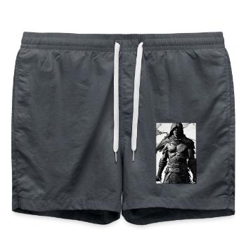 Warrior Sword Vintage Noir Blanc 2 - Short de bain - charbon - Devant - AI Model Male 185 light (185cm)