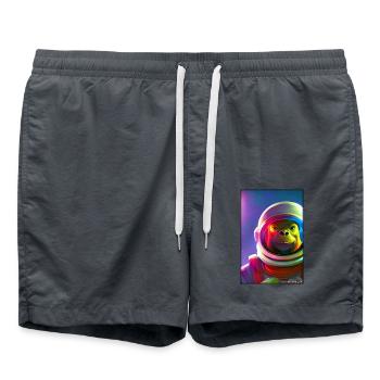 Monkey Animal Astronaut Space Space Universe 6 - Swim Trunks - anthracite - Front - AI Model Male 185 light (185cm)