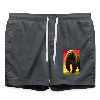 Ours Grizzly Ours brun Prédateur Forêt faunique 1 - Short de bain - charbon - Devant - AI Model Male 185 light (185cm)