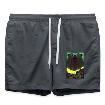 Ours Grizzly Ours brun Prédateur Forêt faunique 2 - Short de bain - charbon - Devant - AI Model Male 185 light (185cm)
