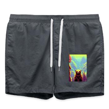 Ours Grizzly Ours brun Prédateur Forêt faunique 7 - Short de bain - charbon - Devant - AI Model Male 185 light (185cm)