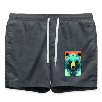Ours Grizzly Ours brun Prédateur Forêt faunique 6 - Short de bain - charbon - Devant - AI Model Male 185 light (185cm)