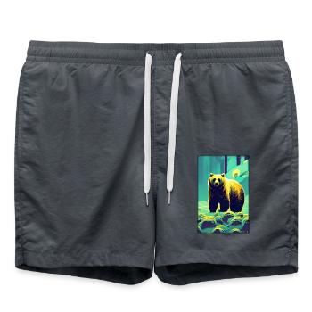 Ours Grizzly Ours brun Prédateur Forêt faunique 9 - Short de bain - charbon - Devant - AI Model Male 185 light (185cm)