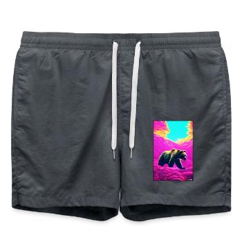 Ours Grizzly Ours brun Prédateur Forêt faunique 10 - Short de bain - charbon - Devant - AI Model Male 185 light (185cm)
