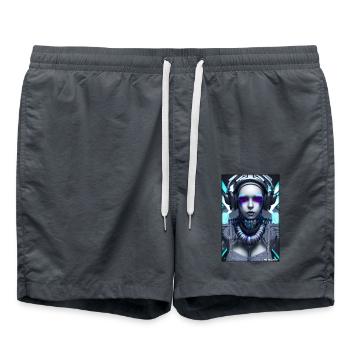 Cyber Goth Woman Future Technology Science - Short de bain - charbon - Devant - AI Model Male 185 light (185cm)