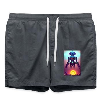 Robot Future Science Machine de science-fiction - Short de bain - charbon - Devant - AI Model Male 185 light (185cm)