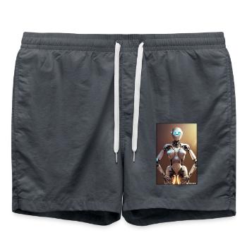Robot Future Science Machine de science-fiction - Short de bain - charbon - Devant - AI Model Male 185 light (185cm)