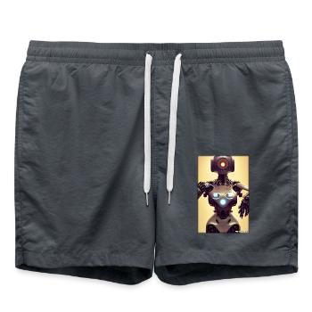 Robot Future Science Machine de science-fiction - Short de bain - charbon - Devant - AI Model Male 185 light (185cm)