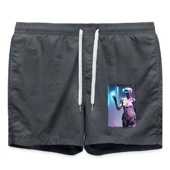 Robot Future Science Machine de science-fiction - Short de bain - charbon - Devant - AI Model Male 185 light (185cm)