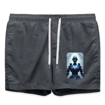 Robot Future Science Machine de science-fiction - Short de bain - charbon - Devant - AI Model Male 185 light (185cm)