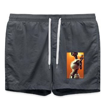 Roboter Kaffee Zukunft Wissenschaft Maschine - Badeshorts - Anthrazit - Vorne - AI Model Male 185 light (185cm)