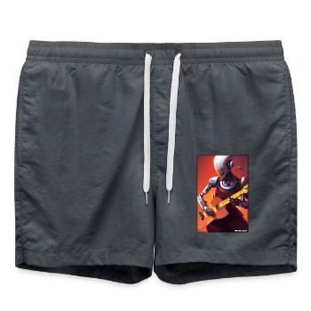 Robot Guitar Guitarist Future Music Musician - Swim Trunks - anthracite - Front - AI Model Male 185 light (185cm)