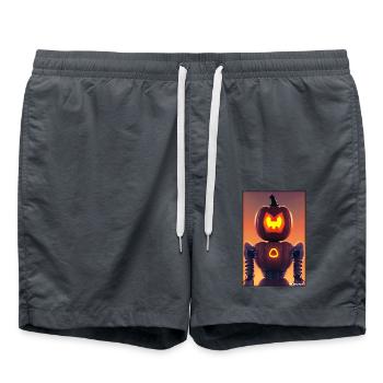 Robots Halloween Future Technology Science - Short de bain - charbon - Devant - AI Model Male 185 light (185cm)