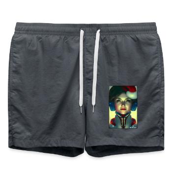 Robots Christmas Future Technology Science - Swim Trunks - anthracite - Front - AI Model Male 185 light (185cm)