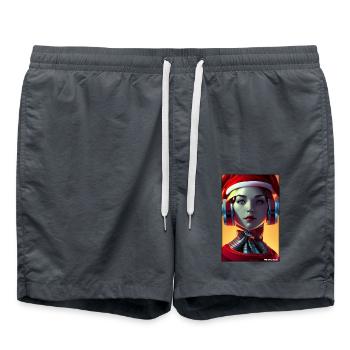 Robots Christmas Future Technology Science - Swim Trunks - anthracite - Front - AI Model Male 185 light (185cm)