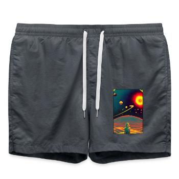 Galaxy Cosmos Universe Solar System Astronaute - Short de bain - charbon - Devant - AI Model Male 185 light (185cm)