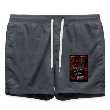 LAISSEZ-MOI tranquille Je suis ennuyé - Affiche - Short de bain - charbon - Devant - AI Model Male 185 light (185cm)