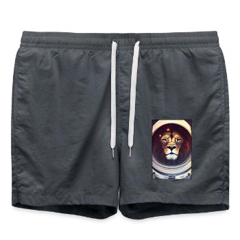 Leo Big Cat Astronaut Future Sci-Fi Technology - Short de bain - charbon - Devant - AI Model Male 185 light (185cm)