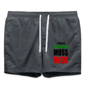 Iran diktator muss weg - Badeshorts - Anthrazit - Vorne - AI Model Male 185 light (185cm)