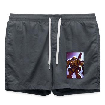 Kampfbot Roboter Supersoldat Maschine Krieger - Badeshorts - Anthrazit - Vorne - AI Model Male 185 light (185cm)