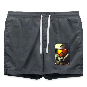 Kampfbot Roboter Supersoldat Maschine Krieger - Badeshorts - Anthrazit - Vorne - AI Model Male 185 light (185cm)